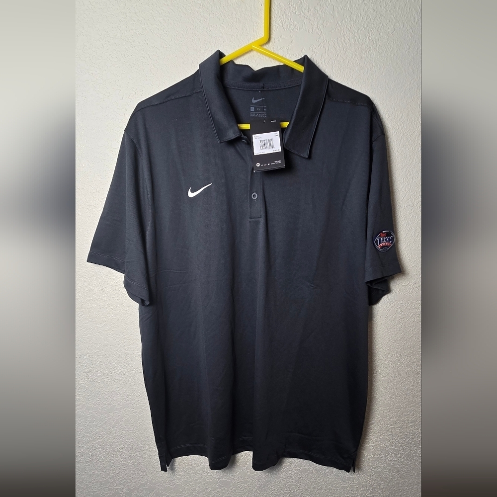 New Nike Polo Black Shirt Men XXL   3 Button Texas Bowl